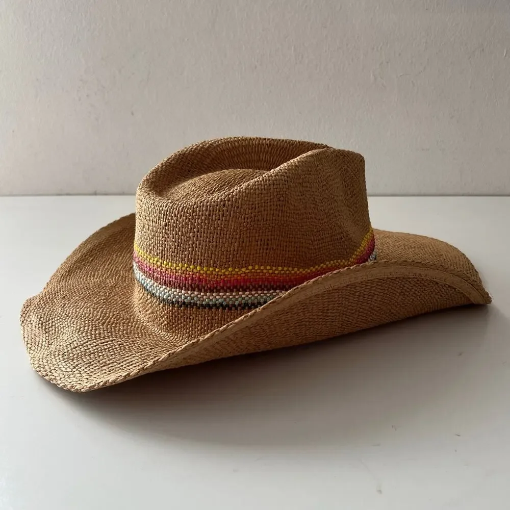 Urban Outfitters New With Tags Paper Straw Neutral Hat Boho Hip Cowboy